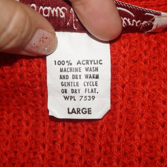 Vintage 70s DVF Diane Von Furstenberg Red Knit Sweater - Picture 8 of 10